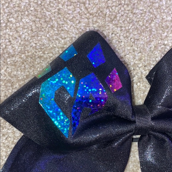 Cheer Athletics black bow with rainbow logo - Picture 2 of 2